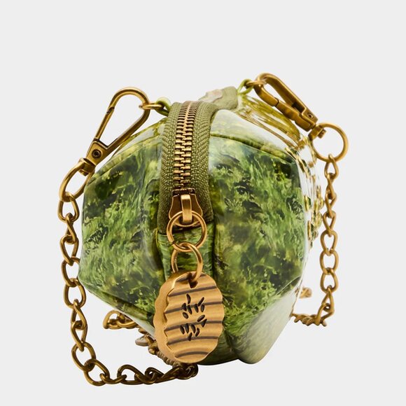 Betsey Johnson Kitsch A Big Dill Crossbody Green Rhinestones NWT - Picture 4 of 13